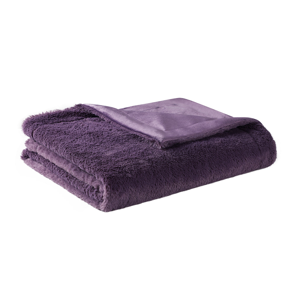 Faux Fur Micromink Throw Blanket